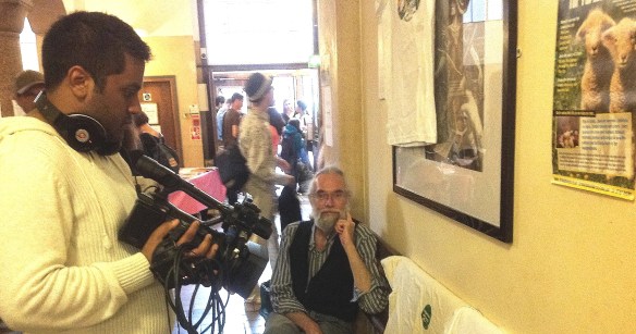 My friend Doug Henderson, chillin' like a villain at the London Vegan Festival